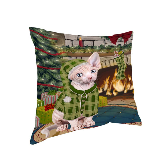 The Stocking was Hung Sphynx Cat Pillow PIL71456