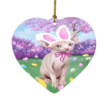 Easter Holiday Sphynx Cat Heart Christmas Ornament HPOR57345