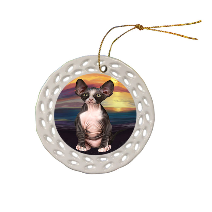 Sphynx Cat Ceramic Doily Ornament DPOR51781