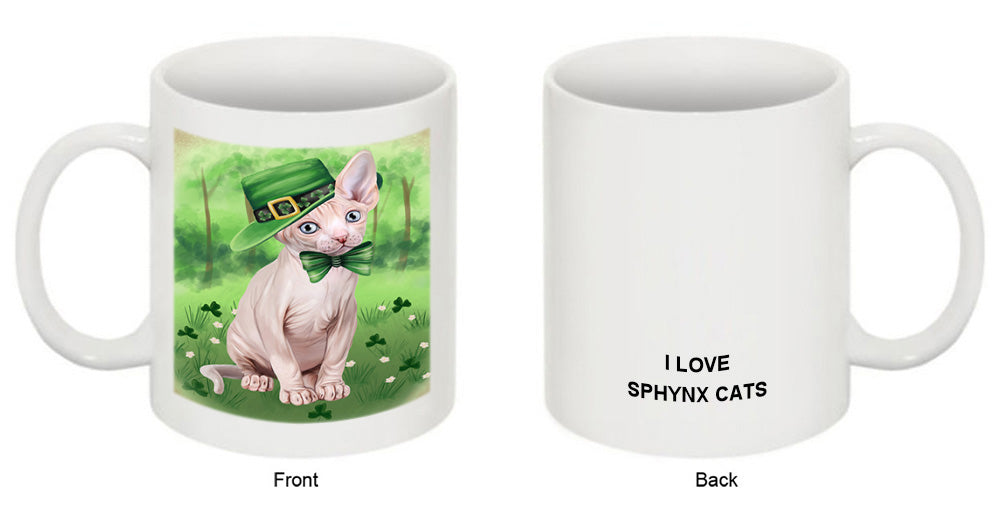 St. Patricks Day Irish Portrait Sphynx Cat Coffee Mug MUG52446