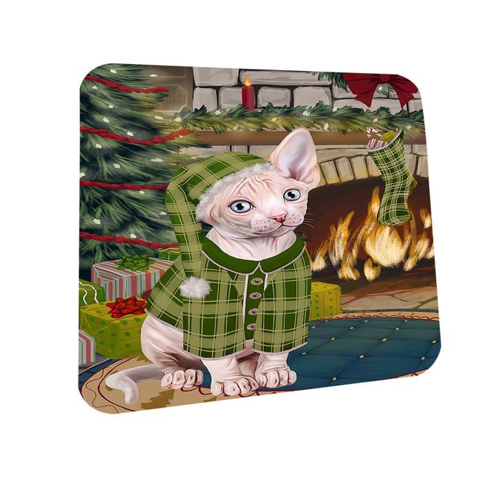 The Stocking was Hung Sphynx Cat Coasters Set of 4 CST55590
