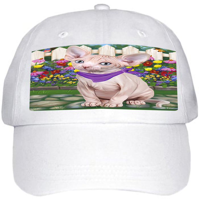 Spring Floral Sphynx Cat Ball Hat Cap HAT60564