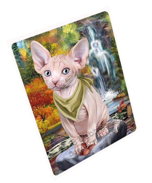 Scenic Waterfall Sphynx Cat Large Refrigerator / Dishwasher Magnet RMAG72282