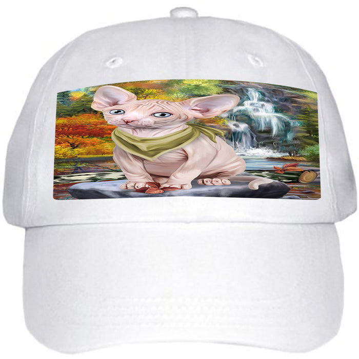 Scenic Waterfall Sphynx Cat Ball Hat Cap HAT59625