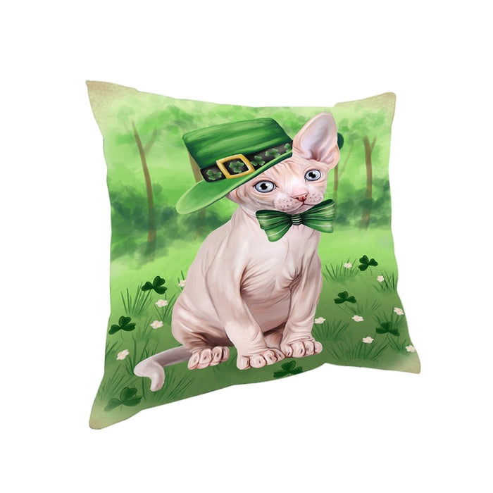 St. Patricks Day Irish Portrait Sphynx Cat Pillow PIL86304