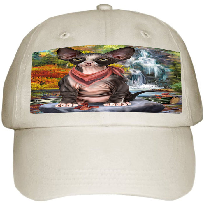 Scenic Waterfall Sphynx Cat Ball Hat Cap HAT59628