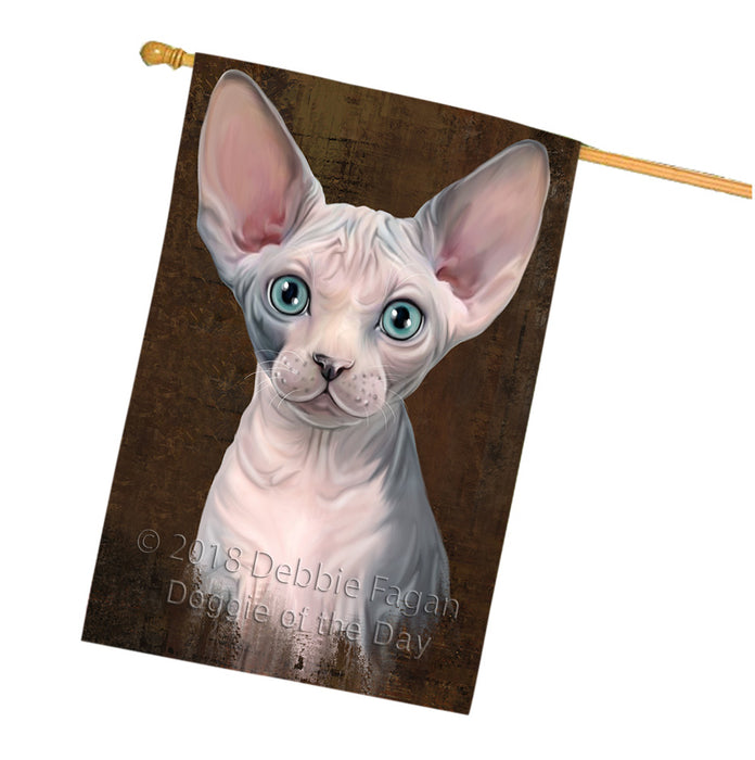 Rustic Sphynx Cat House Flag FLG54685