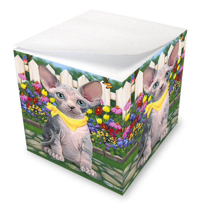 Spring Floral Sphynx Cat Note Cube NOC52226
