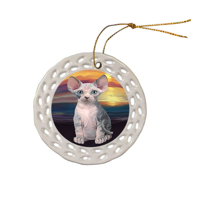 Sphynx Cat Ceramic Doily Ornament DPOR51782