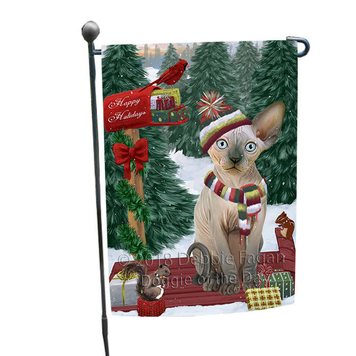 Merry Christmas Woodland Sled Sphynx Cat Garden Flag GFLG55344