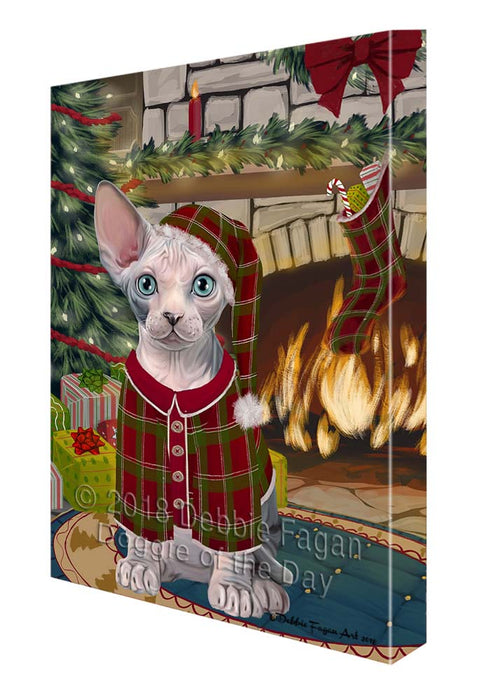The Stocking was Hung Sphynx Cat Canvas Print Wall Art Décor CVS120626