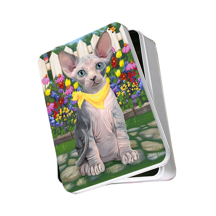 Spring Floral Sphynx Cat Photo Storage Tin PITN52278