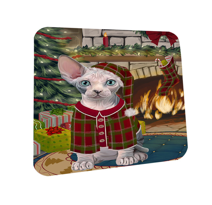 The Stocking was Hung Sphynx Cat Coasters Set of 4 CST55591