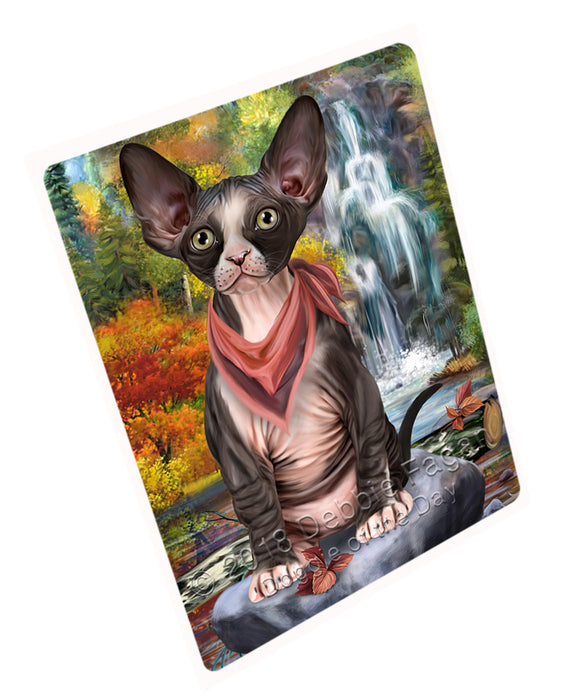 Scenic Waterfall Sphynx Cat Cutting Board C60144