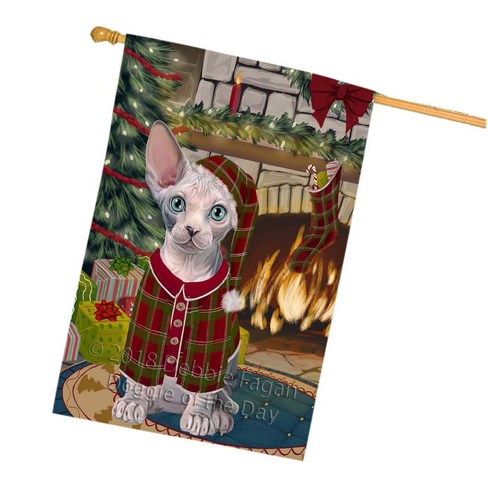 The Stocking was Hung Sphynx Cat House Flag FLG56062