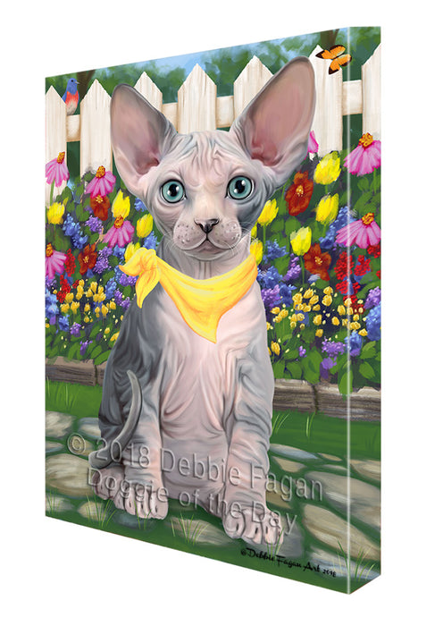 Spring Floral Sphynx Cat Canvas Print Wall Art Décor CVS87299