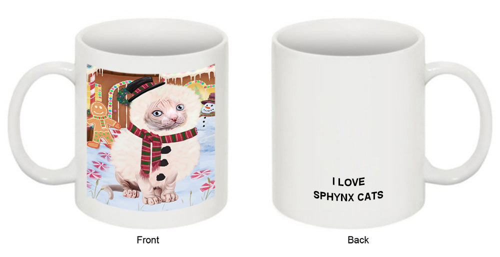 Christmas Gingerbread House Candyfest Sphynx Cat Coffee Mug MUG51969
