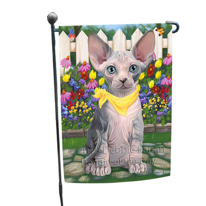 Spring Floral Sphynx Cat Garden Flag GFLG52223