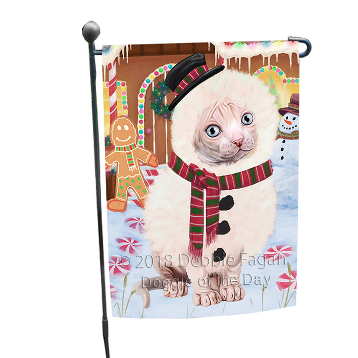 Christmas Gingerbread House Candyfest Sphynx Cat Garden Flag GFLG57199