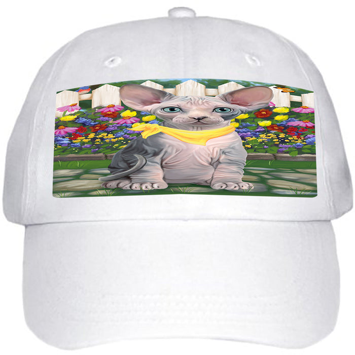 Spring Floral Sphynx Cat Ball Hat Cap HAT60567