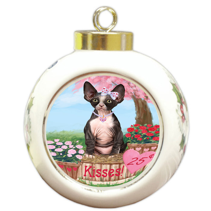 Rosie 25 Cent Kisses Sphynx Cat Round Ball Christmas Ornament RBPOR56601