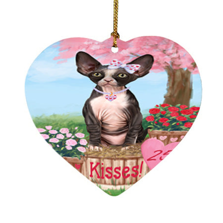 Rosie 25 Cent Kisses Sphynx Cat Heart Christmas Ornament HPOR56601