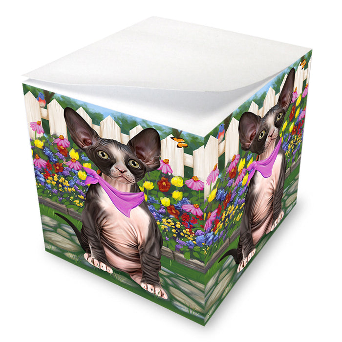 Spring Floral Sphynx Cat Note Cube NOC52227
