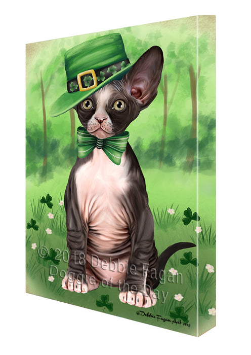 St. Patricks Day Irish Portrait Sphynx Cat Canvas Print Wall Art Décor CVS135890
