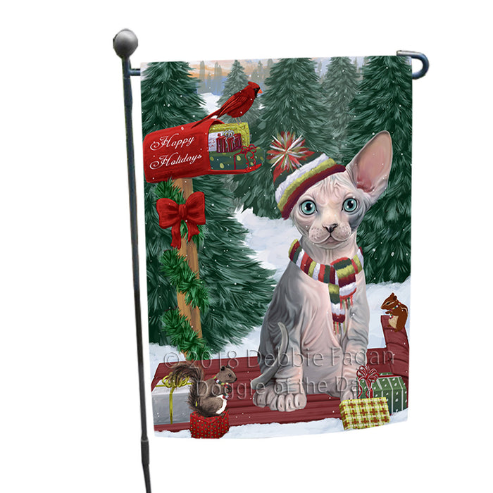 Merry Christmas Woodland Sled Sphynx Cat Garden Flag GFLG55345