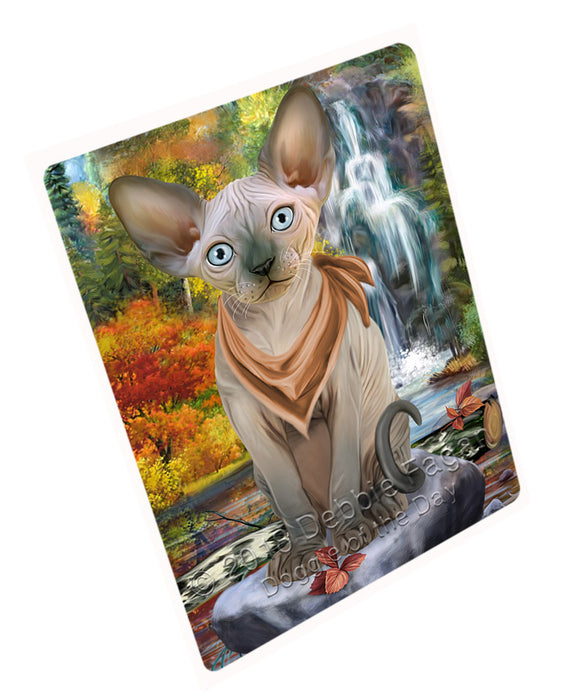 Scenic Waterfall Sphynx Cat Cutting Board C60147
