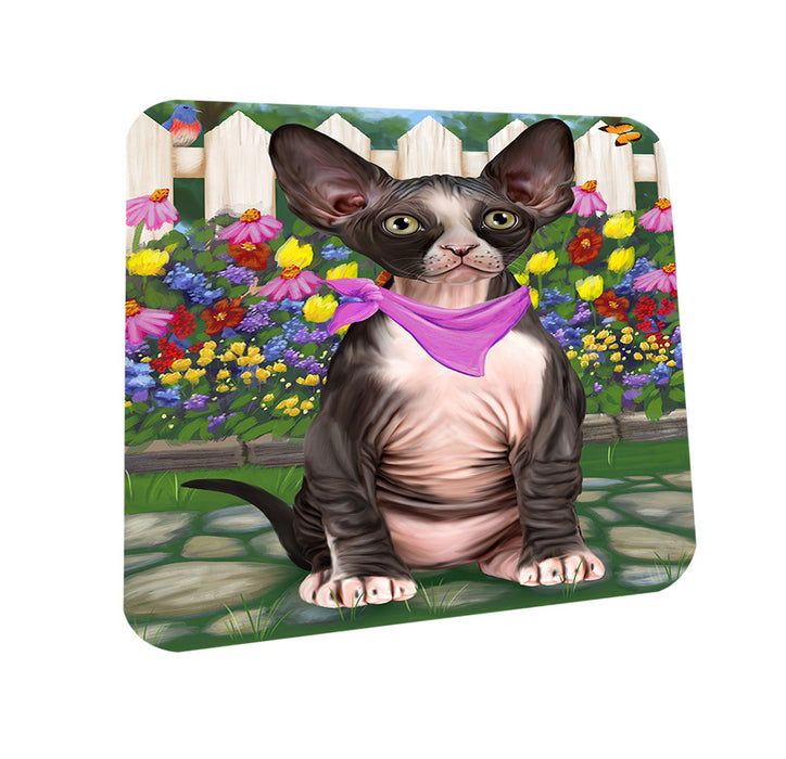 Spring Floral Sphynx Cat Coasters Set of 4 CST52238