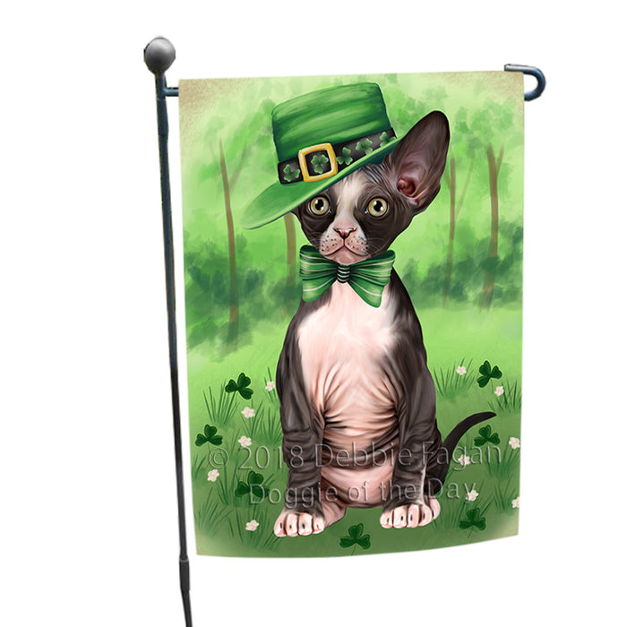 St. Patricks Day Irish Portrait Sphynx Cat Garden Flag GFLG65018