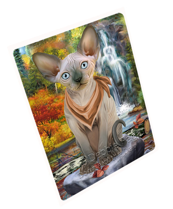 Scenic Waterfall Sphynx Cat Large Refrigerator / Dishwasher Magnet RMAG72294