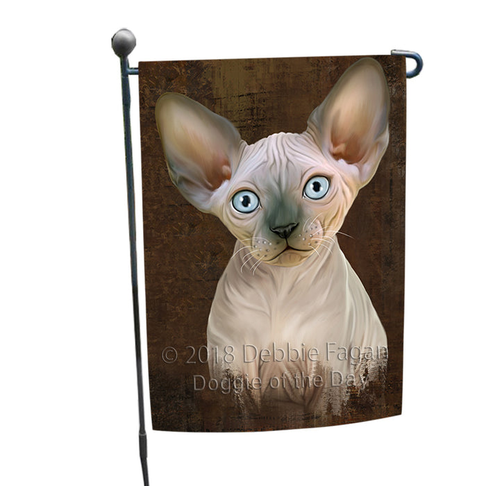 Rustic Sphynx Cat Garden Flag GFLG54550