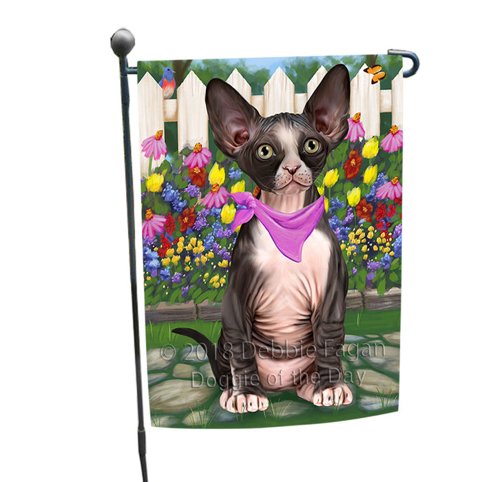 Spring Floral Sphynx Cat Garden Flag GFLG52224