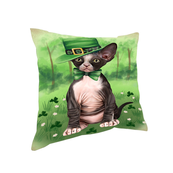 St. Patricks Day Irish Portrait Sphynx Cat Pillow PIL86312