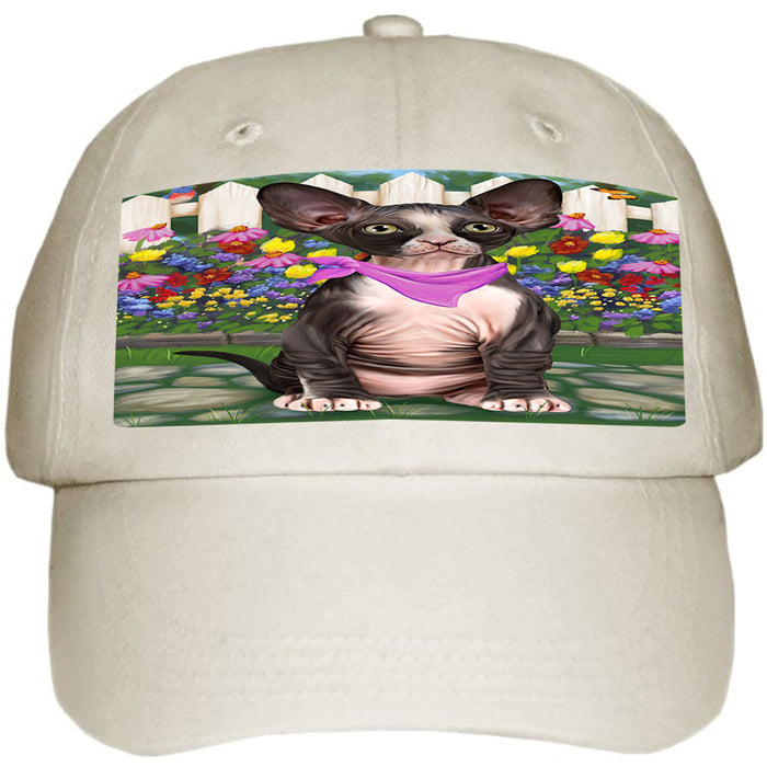 Spring Floral Sphynx Cat Ball Hat Cap HAT60570