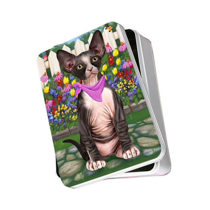 Spring Floral Sphynx Cat Photo Storage Tin PITN52279