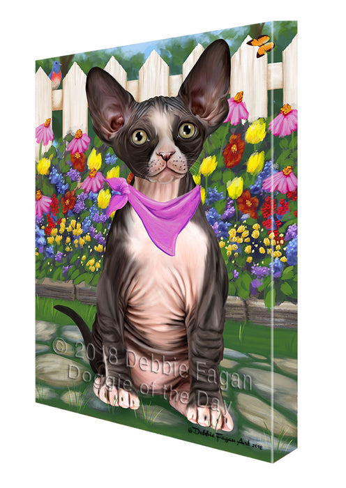 Spring Floral Sphynx Cat Canvas Print Wall Art Décor CVS87308