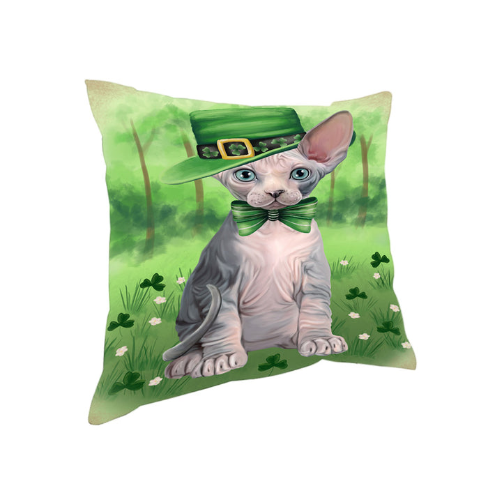 St. Patricks Day Irish Portrait Sphynx Cat Pillow PIL86316
