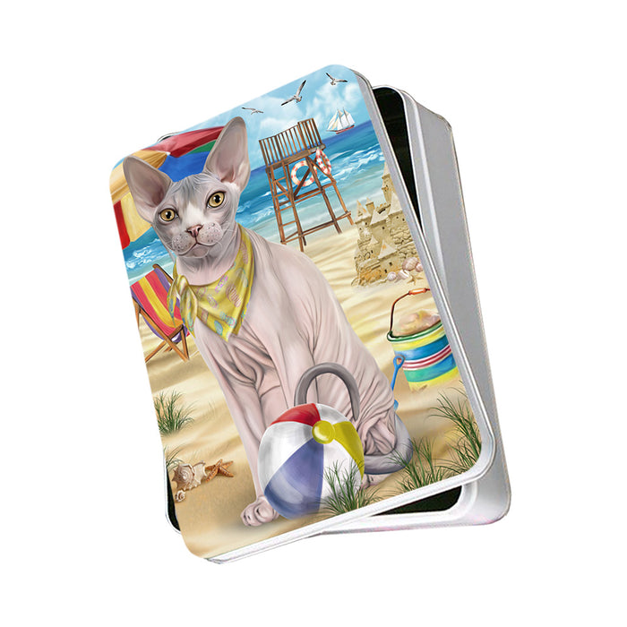 Pet Friendly Beach Sphynx Cat Photo Storage Tin PITN51609