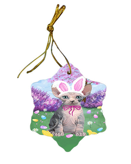 Easter Holiday Sphynx Cat Star Porcelain Ornament SPOR57348