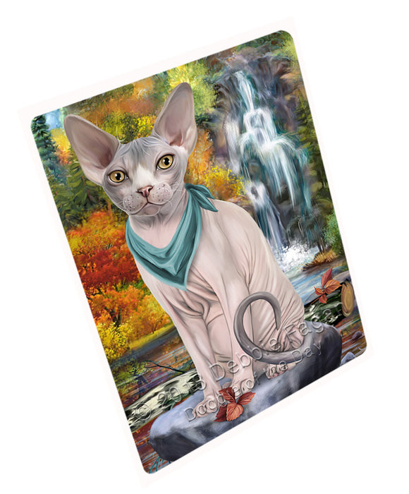 Scenic Waterfall Sphynx Cat Cutting Board C60150