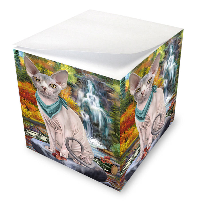 Scenic Waterfall Sphynx Cat Note Cube NOC51967