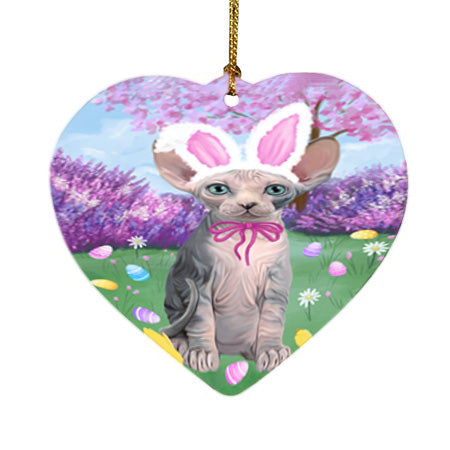 Easter Holiday Sphynx Cat Heart Christmas Ornament HPOR57348