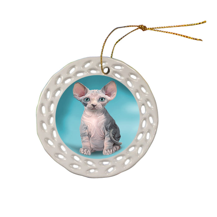 Sphynx Cat Ceramic Doily Ornament DPOR51784