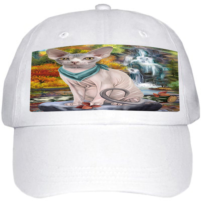 Scenic Waterfall Sphynx Cat Ball Hat Cap HAT59634
