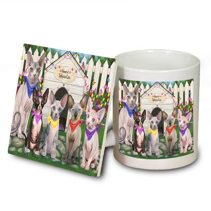 Spring Dog House Sphynx Cats Mug and Coaster Set MUC52154