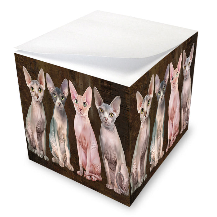 Rustic 4 Sphynx Cats Note Cube NOC56015