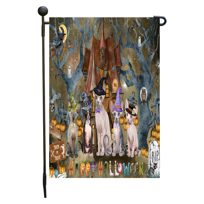 Sphynx Cats Garden Flag: Explore a Variety of Designs, Personalized, Custom, Weather Resistant, Double-Sided, Outdoor Garden Halloween Yard Decor for Cat and Pet Lovers